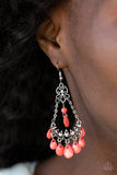 Malibu Sunset - Orange Earrings - Paparazzi Accessories Earrings Bedazzle Me Pretty Mobile Fashion Boutique
