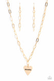 Mama Cant Buy You Love - Gold Necklace - Paparazzi Accessories Necklace Bedazzle Me Pretty Mobile Fashion Boutique