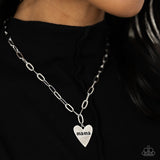 Mama Cant Buy You Love - Silver Necklace - Paparazzi Accessories Necklace Bedazzle Me Pretty Mobile Fashion Boutique