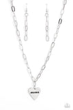 Mama Cant Buy You Love - Silver Necklace - Paparazzi Accessories Necklace Bedazzle Me Pretty Mobile Fashion Boutique