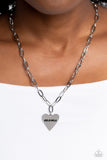 Mama Cant Buy You Love - Silver Necklace - Paparazzi Accessories Necklace Bedazzle Me Pretty Mobile Fashion Boutique