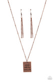 Mama MVP - Copper Necklace - Paparazzi Accessories Necklace Bedazzle Me Pretty Mobile Fashion Boutique