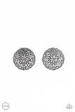 Mandala Harvest - Silver Clip-On Earrings - Paparazzi Accessories Clip-On Bedazzle Me Pretty Mobile Fashion Boutique