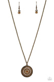 Mandala Masterpiece - Brass Necklace - Paparazzi Accessories Necklace Bedazzle Me Pretty Mobile Fashion Boutique