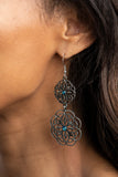 Mandala Mecca - Blue Earrings - Paparazzi Accessories Earrings Bedazzle Me Pretty Mobile Fashion Boutique