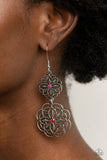 Mandala Mecca - Pink Earrings - Paparazzi Accessories Earrings Bedazzle Me Pretty Mobile Fashion Boutique