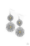 Mandala Mecca - Yellow Earrings - Paparazzi Accessories Earrings Bedazzle Me Pretty Mobile Fashion Boutique