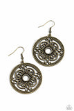 Mandala Meditation - Brass Earrings - Paparazzi Accessories Earrings Bedazzle Me Pretty Mobile Fashion Boutique