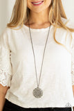 Mandala Melody - Black Necklace - Paparazzi Accessories Necklace Bedazzle Me Pretty Mobile Fashion Boutique