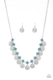 Mandala Movement - Blue Necklace - Paparazzi Accessories Necklace Bedazzle Me Pretty Mobile Fashion Boutique