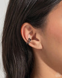 Mandatory Musings - Black Cuff Earrings - Paparazzi Accessories Post Earrings Bedazzle Me Pretty Mobile Fashion Boutique