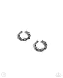 Mandatory Musings - Black Cuff Earrings - Paparazzi Accessories Post Earrings Bedazzle Me Pretty Mobile Fashion Boutique