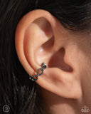 Mandatory Musings - Black Cuff Earrings - Paparazzi Accessories Post Earrings Bedazzle Me Pretty Mobile Fashion Boutique