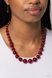 Manhattan Mogul - Red Necklace - Paparazzi Accessories Necklace Bedazzle Me Pretty Mobile Fashion Boutique