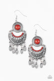 Mantra to Mantra - Red Earrings - Paparazzi Accessories Earrings Bedazzle Me Pretty Mobile Fashion Boutique