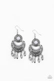 Mantra to Mantra - Silver Earrings - Paparazzi Accessories Earrings Bedazzle Me Pretty Mobile Fashion Boutique