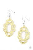 Mantras and Mandalas - Yellow Earrings - Paparazzi Accessories Earrings Bedazzle Me Pretty Mobile Fashion Boutique