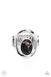 Marble Masterpiece - Black Ring - Paparazzi Accessories Ring Bedazzle Me Pretty Mobile Fashion Boutique