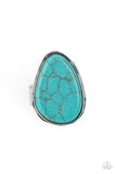 Marble Mecca - Blue Ring - Paparazzi Accessories Ring Bedazzle Me Pretty Mobile Fashion Boutique