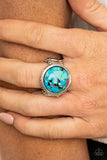 Marble Mosaic - Blue Ring - Paparazzi Accessories Ring Bedazzle Me Pretty Mobile Fashion Boutique