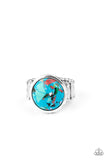 Marble Mosaic - Blue Ring - Paparazzi Accessories Ring Bedazzle Me Pretty Mobile Fashion Boutique