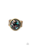 Marble Mosaic - Brass Ring - Paparazzi Accessories Ring Bedazzle Me Pretty Mobile Fashion Boutique