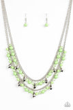 Mardi Gras Glamour - Green Necklace - Paparazzi Accessories Necklace Bedazzle Me Pretty Mobile Fashion Boutique