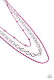 Mardi Gras Mayhem - Pink Necklace - Paparazzi Accessories Necklace Bedazzle Me Pretty Mobile Fashion Boutique