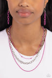 Mardi Gras Mayhem - Pink Necklace - Paparazzi Accessories Necklace Bedazzle Me Pretty Mobile Fashion Boutique