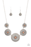 Marigold Meadows - Orange Necklace - Paparazzi Accessories Necklace Bedazzle Me Pretty Mobile Fashion Boutique