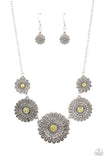 Marigold Meadows - Yellow Necklace - Paparazzi Accessories Necklace Bedazzle Me Pretty Mobile Fashion Boutique