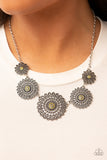 Marigold Meadows - Yellow Necklace - Paparazzi Accessories Necklace Bedazzle Me Pretty Mobile Fashion Boutique