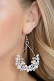 Marina Banquet - White Earrings - Paparazzi Accessories Earrings Bedazzle Me Pretty Mobile Fashion Boutique