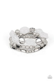 Marina Magic- White Bracelet - Paparazzi Accessories Bracelet Bedazzle Me Pretty Mobile Fashion Boutique