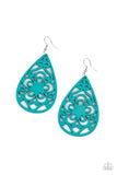 Marine Eden - Blue Earrings - Paparazzi Accessories Earrings Bedazzle Me Pretty Mobile Fashion Boutique