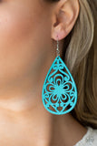 Marine Eden - Blue Earrings - Paparazzi Accessories Earrings Bedazzle Me Pretty Mobile Fashion Boutique