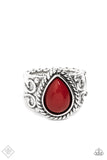 Maritime Mirage - Red Ring - Paparazzi Accessories Ring Bedazzle Me Pretty Mobile Fashion Boutique