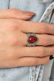 Maritime Mirage - Red Ring - Paparazzi Accessories Ring Bedazzle Me Pretty Mobile Fashion Boutique