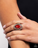 Marquise Majesty - Red Ring - Paparazzi Accessories Ring Bedazzle Me Pretty Mobile Fashion Boutique