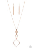Marrakesh Mystery - Rose Gold Necklace - Paparazzi Accessories Necklace Bedazzle Me Pretty Mobile Fashion Boutique