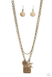 Masterpiece in Progress - Brass Necklace - Paparazzi Accessories Necklace Bedazzle Me Pretty Mobile Fashion Boutique