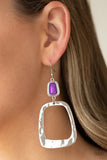 Material Girl Mod - Purple Earrings - Paparazzi Accessories Earrings Bedazzle Me Pretty Mobile Fashion Boutique