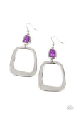 Material Girl Mod - Purple Earrings - Paparazzi Accessories Earrings Bedazzle Me Pretty Mobile Fashion Boutique