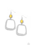 Material Girl Mod - Yellow Earrings - Paparazzi Accessories Earrings Bedazzle Me Pretty Mobile Fashion Boutique