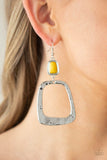 Material Girl Mod - Yellow Earrings - Paparazzi Accessories Earrings Bedazzle Me Pretty Mobile Fashion Boutique