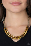 May The FIERCE Be With You - Brass Necklace - Paparazzi Accessories Necklace Bedazzle Me Pretty Mobile Fashion Boutique