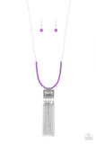 Mayan Masquerade - Purple Necklace - Paparazzi Accessories Necklace Bedazzle Me Pretty Mobile Fashion Boutique