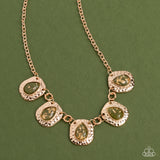 Mayan Masterpiece - Green Necklace - Paparazzi Accessories Necklace Bedazzle Me Pretty Mobile Fashion Boutique