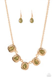 Mayan Masterpiece - Green Necklace - Paparazzi Accessories Necklace Bedazzle Me Pretty Mobile Fashion Boutique