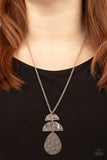 Mayan Mystery - Silver Necklace - Paparazzi Accessories Necklace Bedazzle Me Pretty Mobile Fashion Boutique